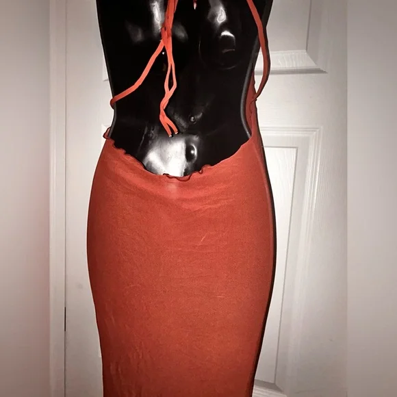 Elegant Rust Swim Coverup - Picture 3 of 5